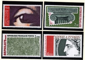 FRANCE Scott 1425-1428 MNH** Arphila 75 Paris stamp show set