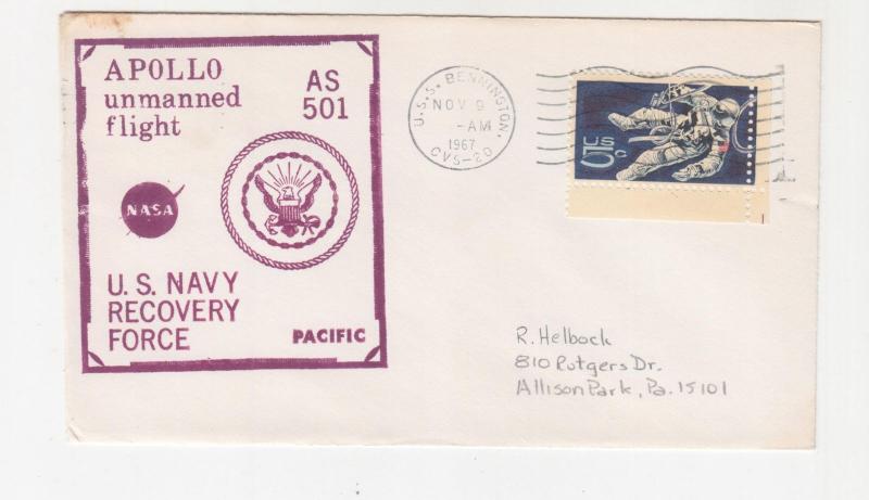 APOLLO, 1967 AS 501, RECOVERY FORCE, USS BENNINGTON  cover