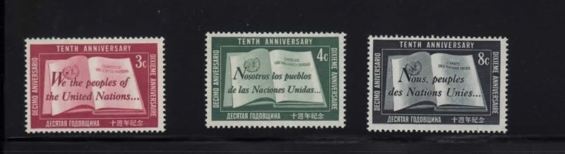 United Nations 35-37 Mint NH