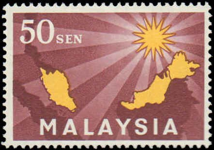 Malaysia #1-3, Complete Set(3), 1963, Maps, Never Hinged