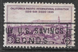 USA 773: 3c California Pacific Intl. Exposition (1935), San Diego, used, F-VF