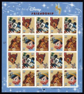 2004 37c The Art of Disney, Friendship, Sheet of 20 Scott 3865-68 Mint F/VF NH