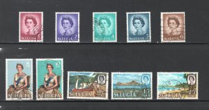 St. Lucia, Scott #182-191   VF, Used, Partial Set, CV $5.70 .... 6010262
