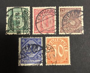 Germany oficial Scott 0L9-0L13