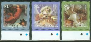 NIUAFO'OU KINGDOM OF TONGA CHRISTMAS SET OF 3 STAMPS BOTTICELLI PERUGINO FORLI