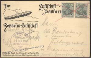 Germany 1919 Bodensee Zeppelin LZ120 Mi120Bc Munich Landing Cover 106142