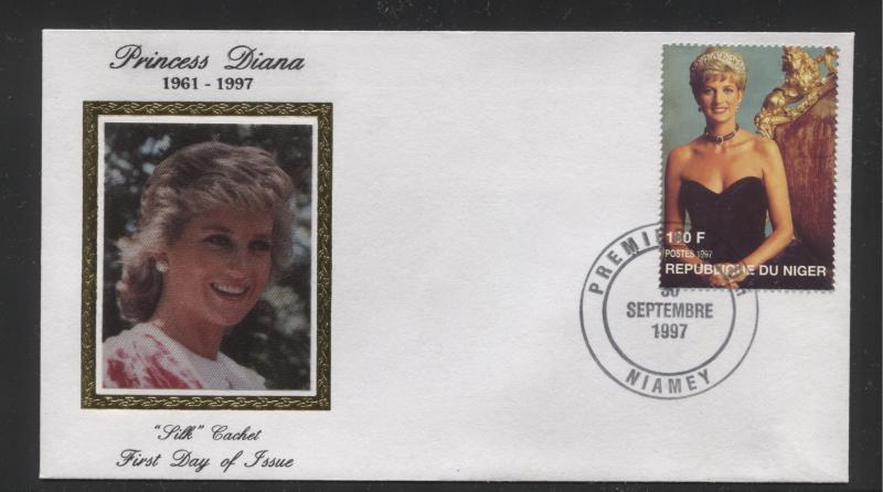 Niger-Scott 944-FDC- Princess Diana Memorial-Silk Cachet -30th Sept.1997 - 180fr