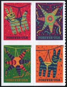 SC#5812-5815 (Forever) Pinatas Booklet Block of Four (2023) SA