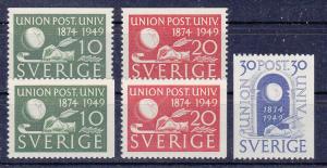 SWEDEN  411-15 MNH 1949 UPU