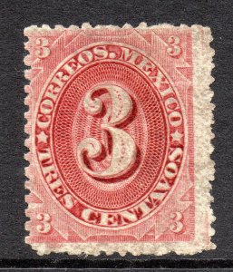 Mexico 1882 Foreign Mail Small Numeral 3¢ ROSE No District MX39