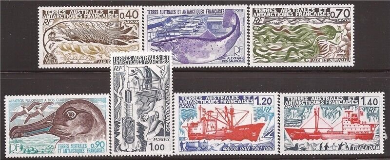 FSAT - 1977 Sea Life - 7 Stamp Set #69-75