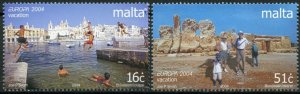 Malta Europa Stamps 2004 MNH Holidays Vacation Tourism Architecture 2v Set