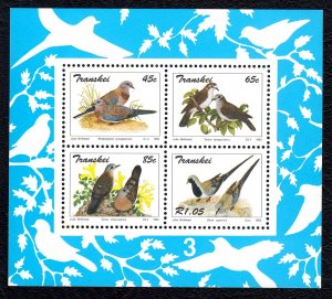 Transkei 1993 Doves Mint MNH Miniature Sheet SC 298a