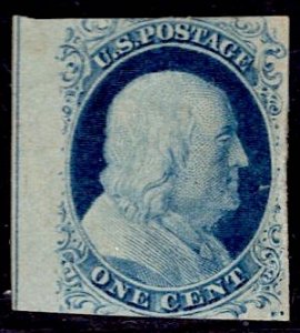 US Stamp #9 1c Franklin MINT Small OG Part SCV $725. Superb Appearance