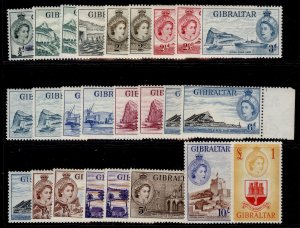 GIBRALTAR QEII SG145-158, 1953-59 complete set NH MINT. Cat £363. INC ALL SHADES