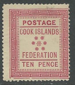 Cook Islands # 4  Ten Pence 1892   (1) Unused No Gum