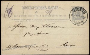 Austria Empire 10Kr Rohrpost Pneumatic Mail Postal Stationery Card G67592