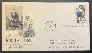 JOHN J AUDUBON #1241 DEC 7 1963 HENDERSON KY FIRST DAY COVER (FDC) BX4