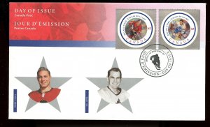 ?2001 Hockey stamps 3 FDCs with 6x47c  FDC cover Canada