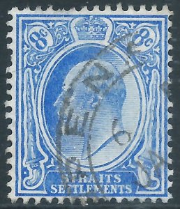 Straits Settlements, Sc #134, 8c Used