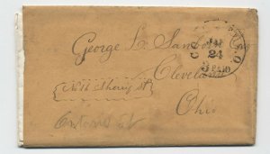 1855 Columbus Ohio stampless 3 paid integral rate with letter [5251.59] 