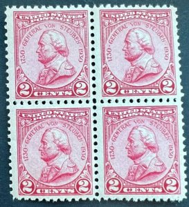 Scott#: 689 - General Von Steuben 2¢ 1930 BEP Block of Four MNHOG - Lot B1