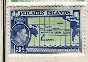 PITCAIRN ISL; 1938 early GVI Pictorial fine Mint hinged 3d. value