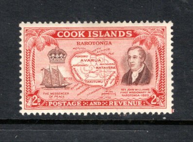 COOK ISLANDS 133 MNH VF Rev John Williams and ship Messenger of Peace