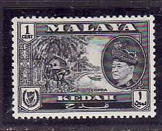 Malaya-Kedah-Sc#95- id7-unused hinged 1c black-Sultan Tungku Badlishah-1959-62-