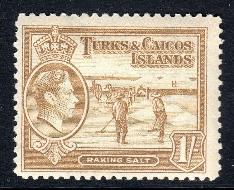 TURKS & CAICOS-,,,1938-45...SG 202  .. 1/-   mm     cv £5