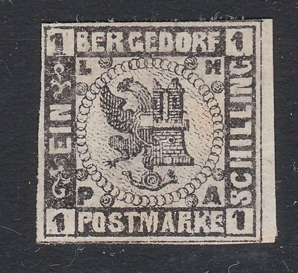 GERMANY BERGEDORF  An old forgery of a classic stamp........................C149