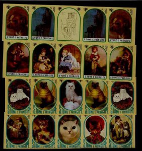 St.Thomas Prince 632-35 MNH imperf. Children year/Cats/
