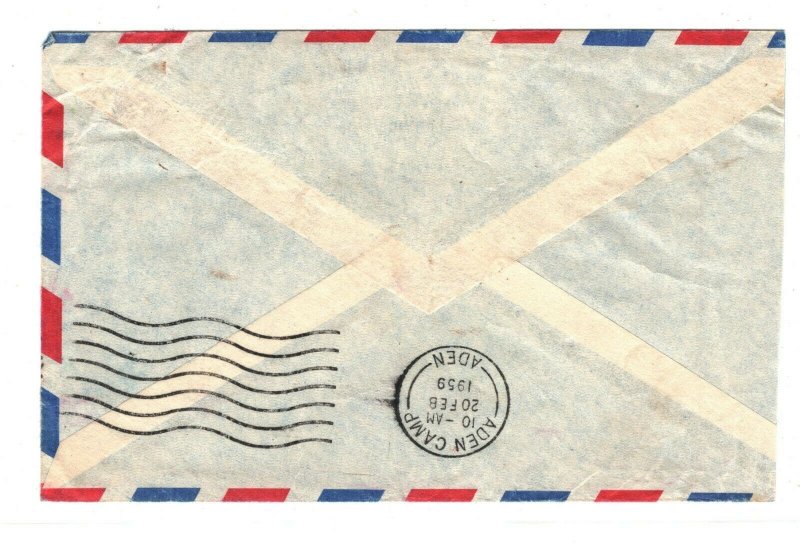 YEMEN Air Mail Cover Local ADEN CAMP 1959 {samwells-covers}AK54