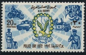 Egypt 909, MNH. Michel UAR 549. Police Day, 1972. Emblem and activities.