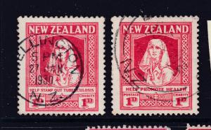 New Zealand the 1929 & '30 Health stamps used