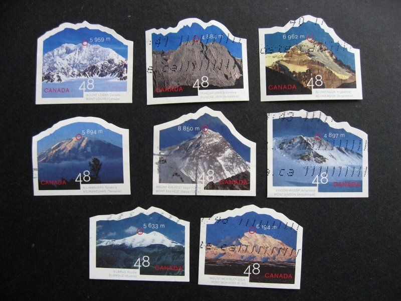 Canada mountains Sc 1960a-h used full set of 8 singles, check them out!