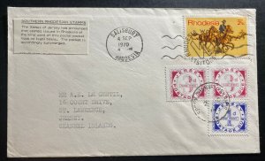 1970 Salisbury Rhodesia cover To St Lawrence Jersey Channel Island Postage Due