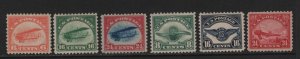 C1 - C6 set VF-XF OG lightly hinged ( C1 NH ) nice color cv $ 380 ! see pic !