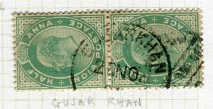 INDIA; Fine POSTMARK on early Ed VII issue used Pair, Gujar Khan