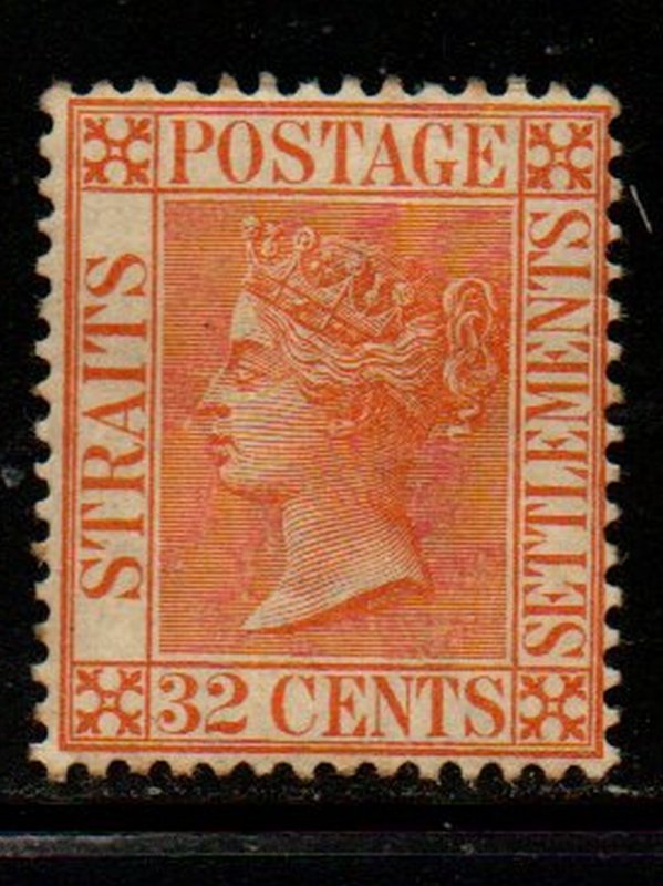 Straits Settlements Sc 56 1887 32 c red orange Victoria stamp mint