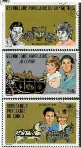 Congo People's Republic; Scott 604-606;  1981;  Used; Complete Set