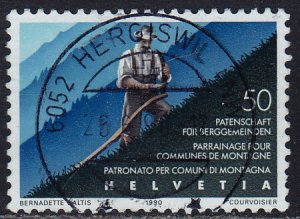 Switzerland - 1990 - Scott #858 - used - Mountain Farmer