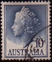 Australia #299 Used - 1955 10d.  - Queen Elizabeth II