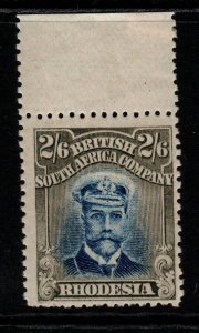 RHODESIA SG236 1913-9 2/6 INDIGO & GREY-BROWN PERF FAULTS AT BASE MNH