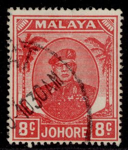 MALAYSIA - Johore GVI SG138, 8c scarlet, FINE USED.