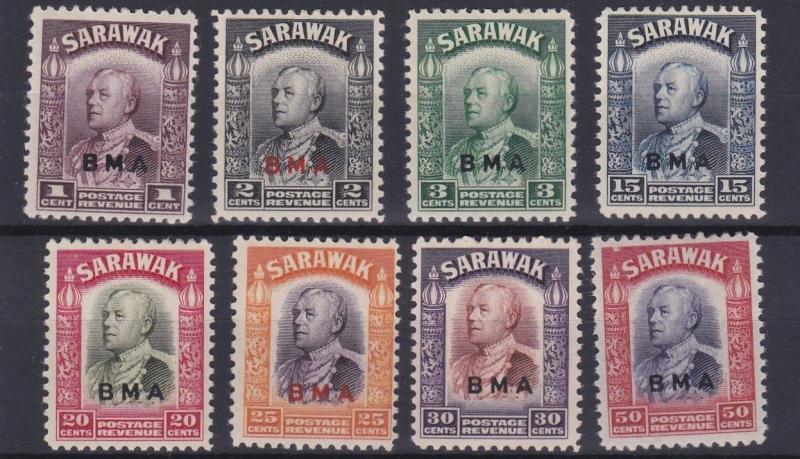 SARAWAK  1945  S G  126 - 139   VARIOUS VALUES TO 50C  VLMH   