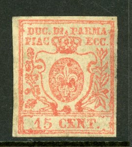 Italy 1857 Parma 15c Red Scott #9 Mint D466 ⭐⭐⭐⭐⭐ 