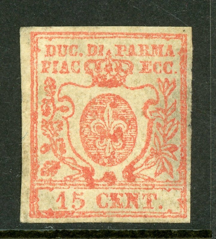 Italy 1857 Parma 15c Red Scott #9 Mint D466 ⭐⭐⭐⭐⭐ 