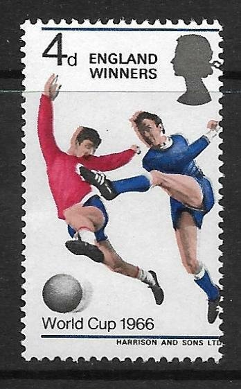 1966 England Winners - perf shift down & left & black shift right UNMOUNTED MINT 