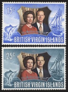 BRITISH VIRGIN ISLANDS Sc 241-42 VF/MLH - 1972 Silver Wedding Issue